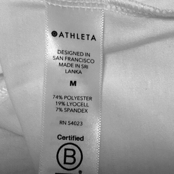 Athleta Women's White Stretch Lightweight Long Sleeve Athletic Top T Shirt Sz M - Picture 5 of 5